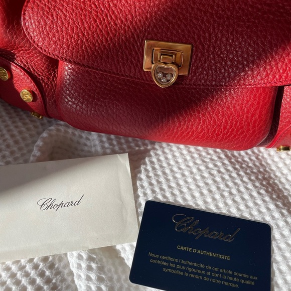 Chopard Red Satchel with Gold Accents NWOT - Picture 13 of 15